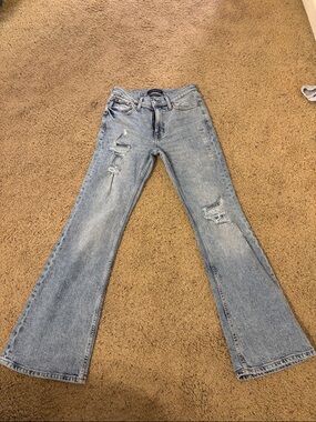 Aeropostale Light Blue Distressed Flare Jeans